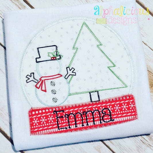 Snowy Day Snow Globe- ZigZag Applique