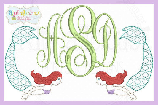 Vintage Mermaid Monogram Frame