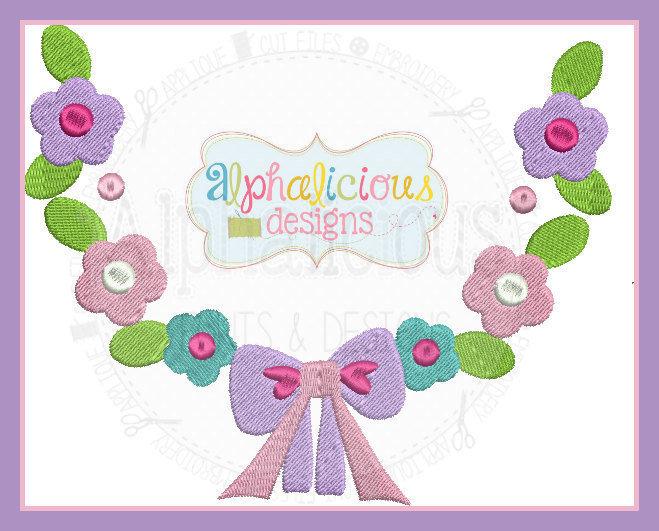 Spring Floral Monogram Wreath with Bow