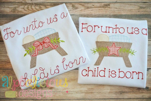 For Unto Us...Manger-Bundle-Triple Bean-Applique