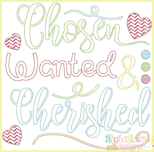 Chosen Wanted &amp; Cherished- Adoption Word Art