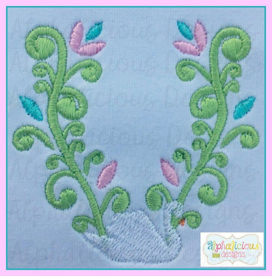 Swirly Swan Monogram Frame MINI