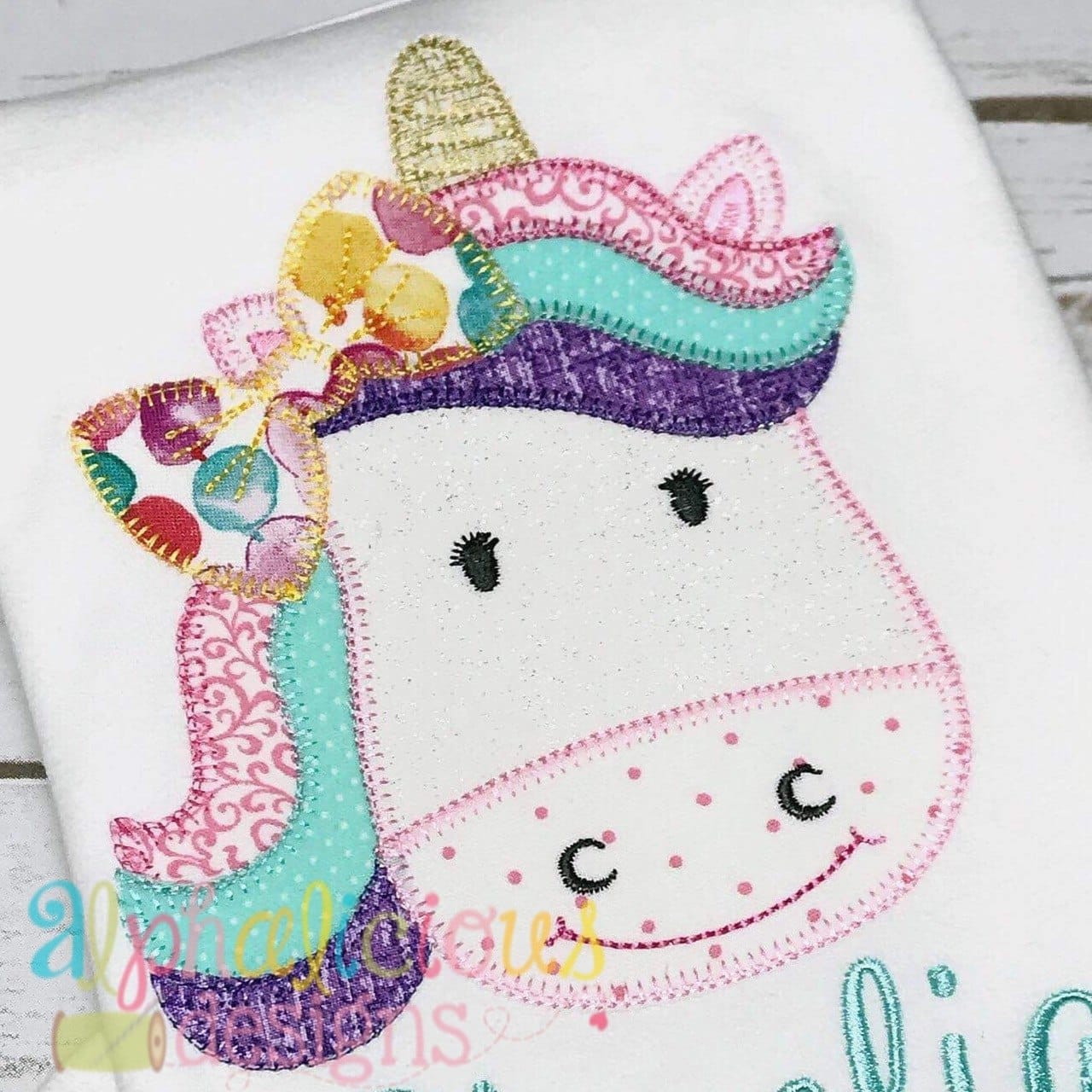 Magical Unicorn Girl Applique-Blanket