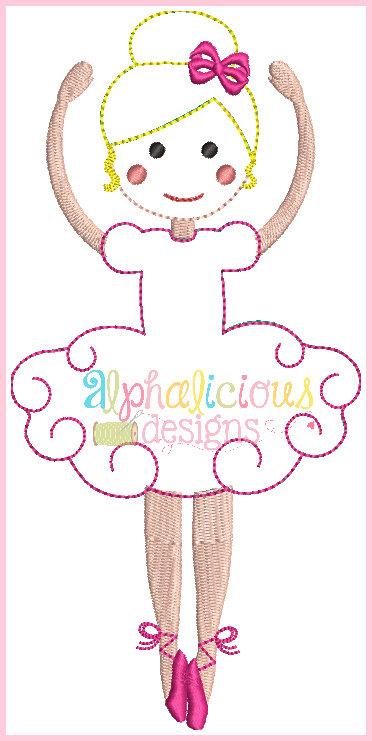 Simply Sweet Ballerina-Triple Bean and Fill-Applique Design