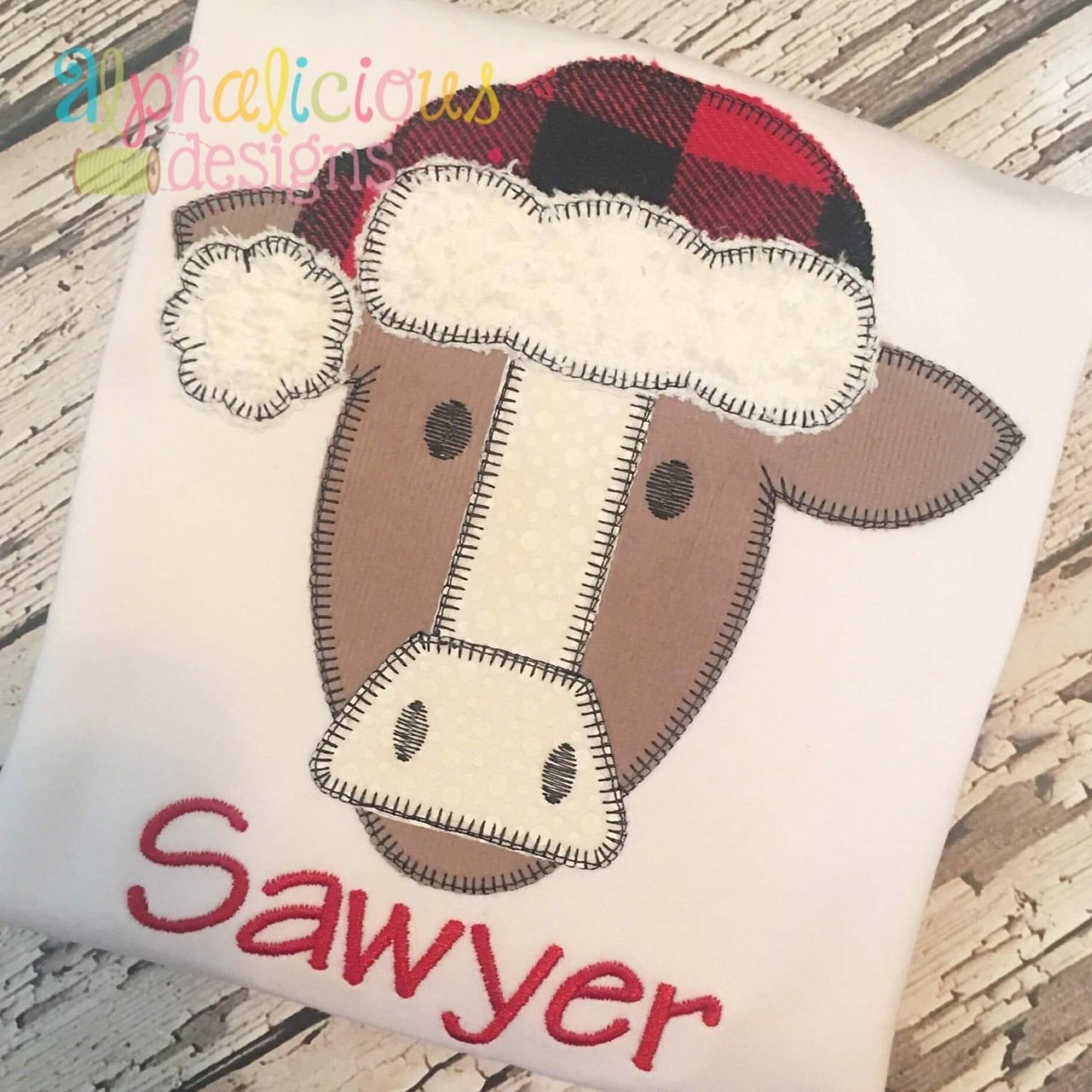 Santa Cow Applique-Blanket