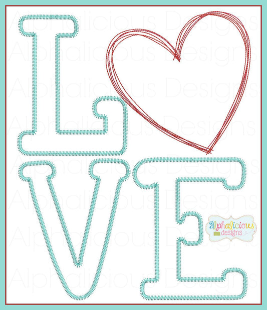 LOVE Applique with Vintage Heart