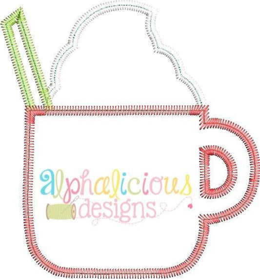 Little Latte Cup Applique- Zig Zag