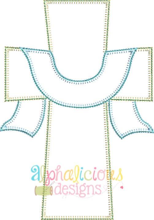 Cross With Sash Applique Design - Blanket