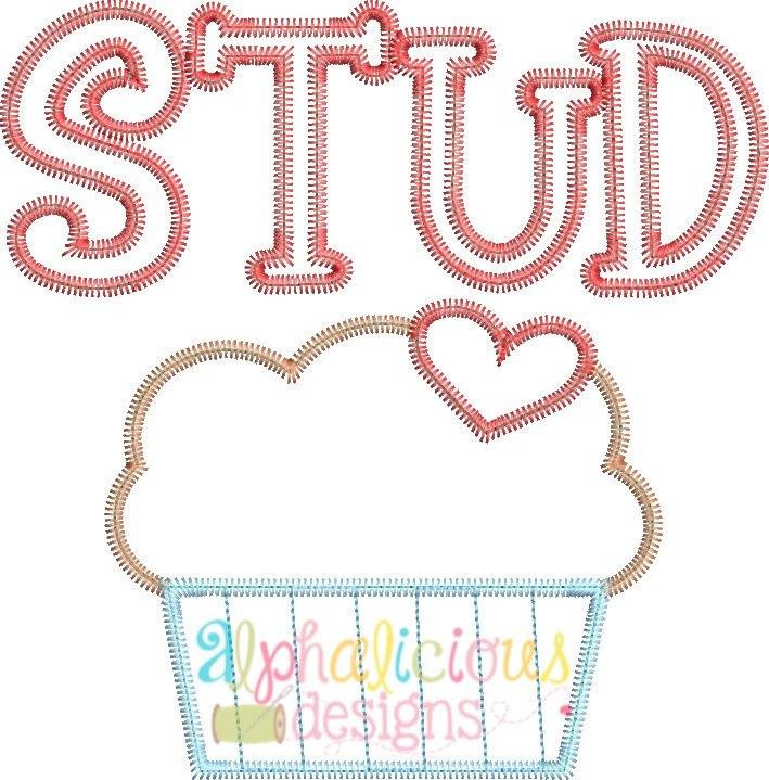 Stud Muffin Applique Design - Zig Zag