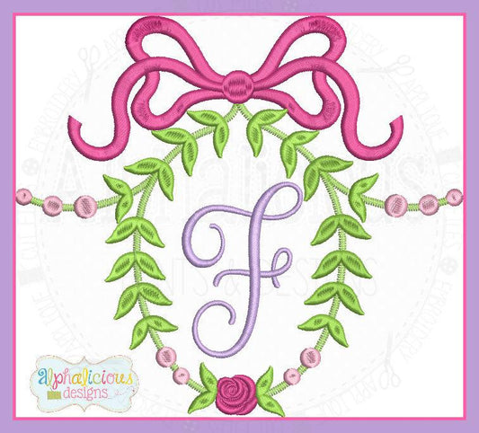 Classic Heirloom Teardrop Rose Monogram Frame