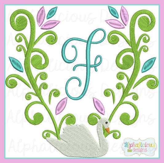 Swirly Swan Monogram Frame