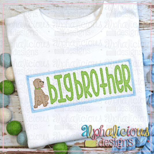 Big Brother with Pup Faux Smock