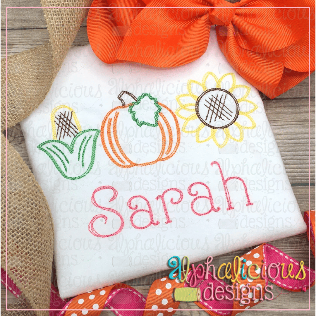 Pumpkin Patch Three in a Row- Scribble