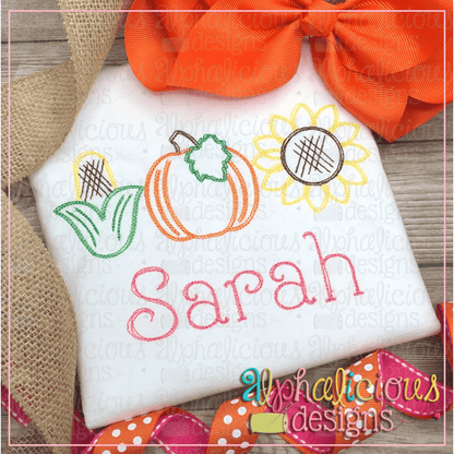 Pumpkin Patch Three in a Row- Scribble
