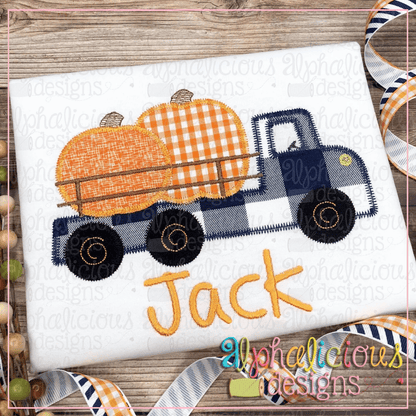 Flatbed Pumpkin Truck with Rails-ZigZag