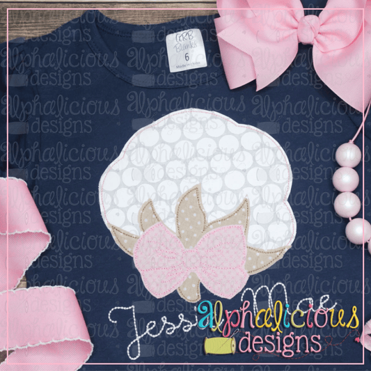 Cotton Boll with Bow-Triple Bean