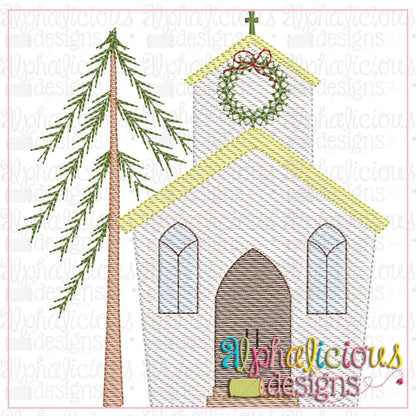 Christmas Church-Sketch