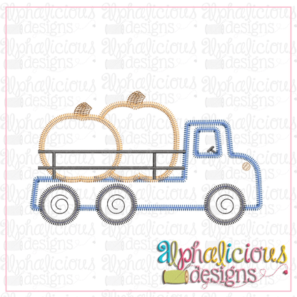 Flatbed Pumpkin Truck with Rails-ZigZag