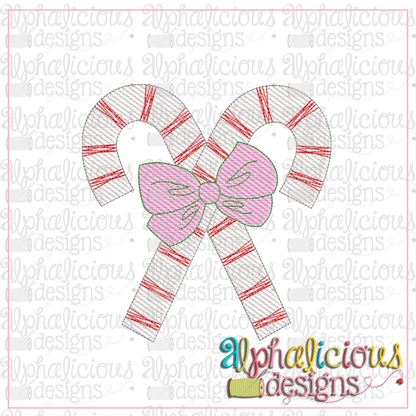 Candy Canes with Bows-Sketch