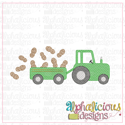 Farm Tractor with Peanuts-Sketch