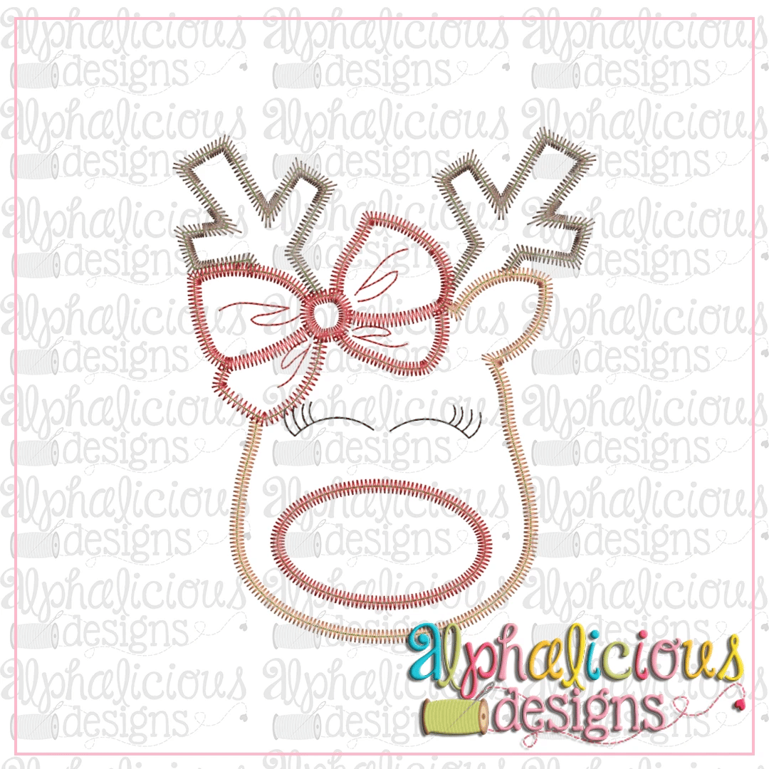 Red Nose Reindeer with Bow-Zig Zag