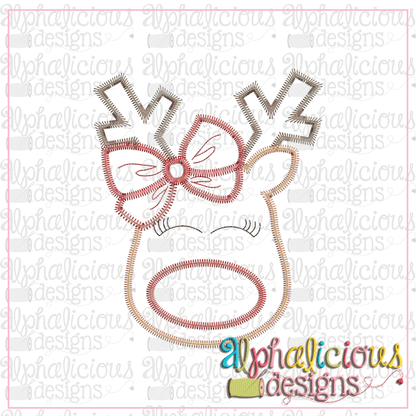 Red Nose Reindeer with Bow-Zig Zag