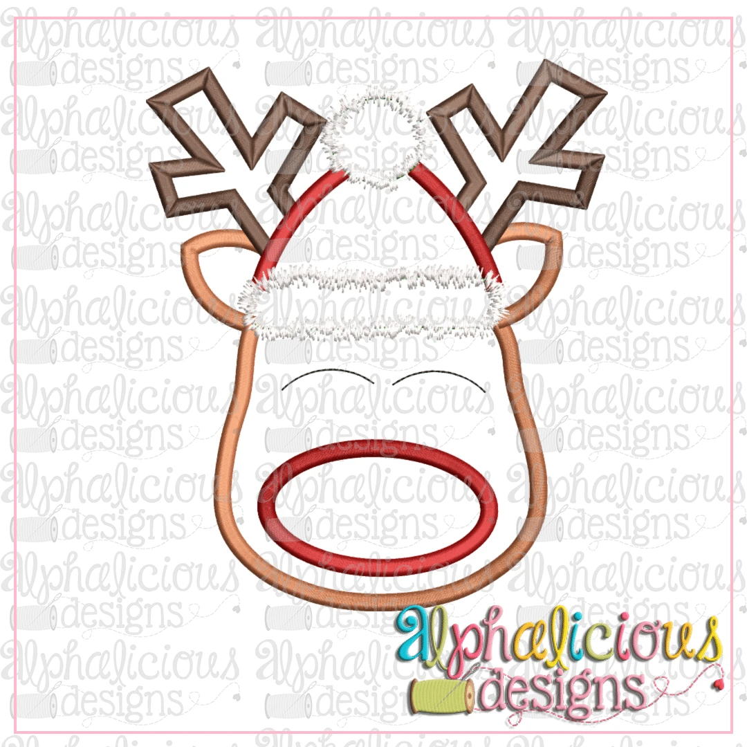 Red Nose Reindeer with Hat-Satin