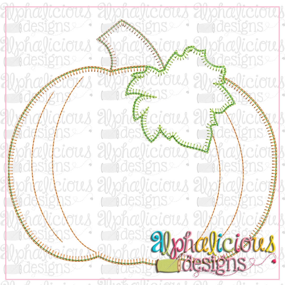Fall Pumpkin with Leaf-ZigZag