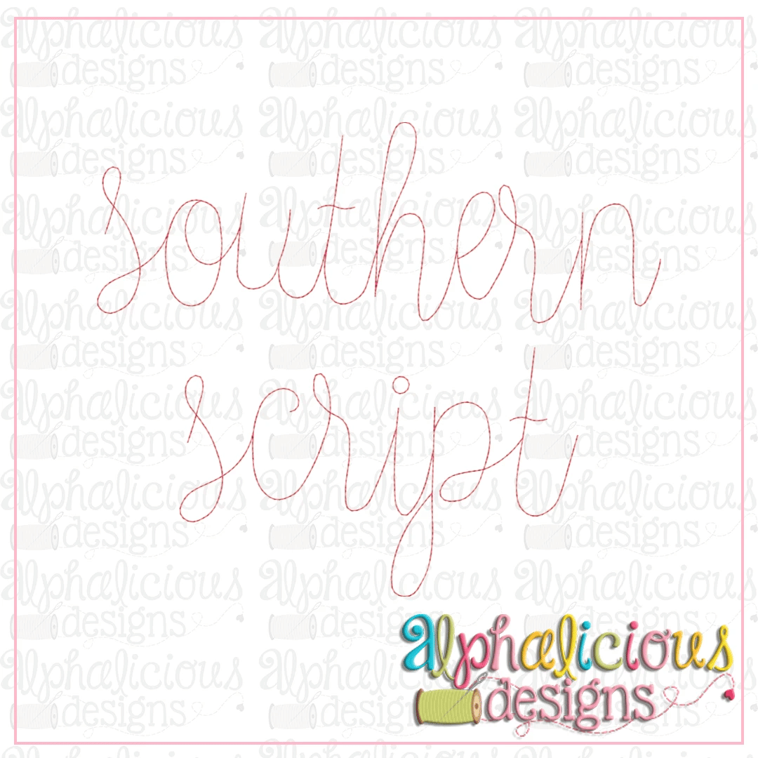 Southern Script Embroidery Font – Alphalicious Designs