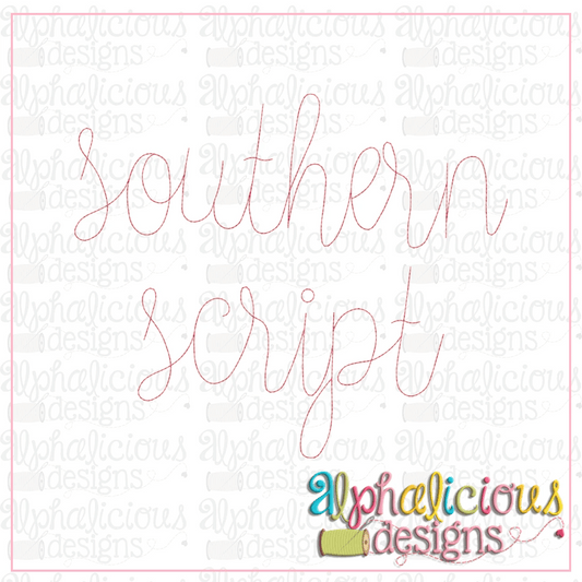 Southern Script Embroidery Font