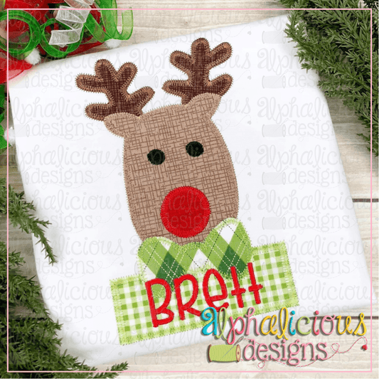 Mr. Red Nosed Reindeer- Zig Zag- Applique