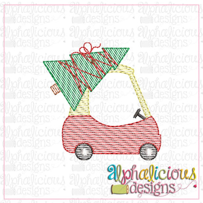 Cozy Coupe with Christmas Tree-MINI-Sketch