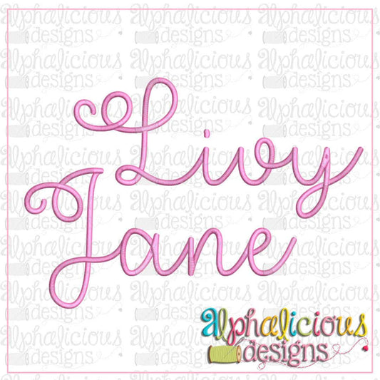 Livy Jane Embroidery Font