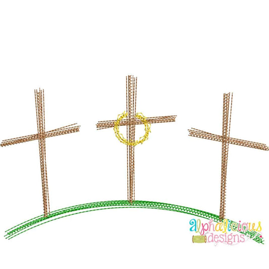 Three Crosses on the Hill- Doodle Embroidery