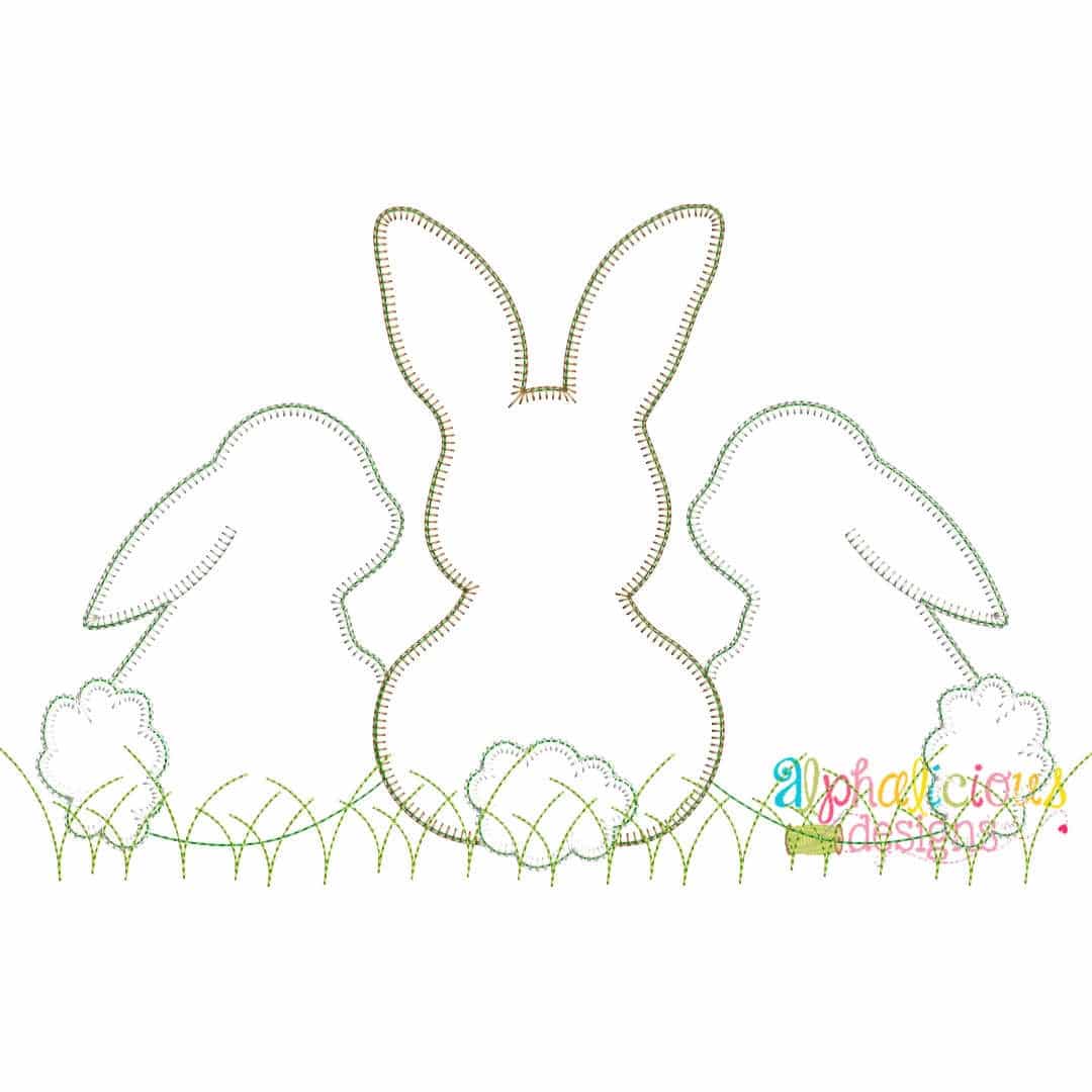 Sweet and Simple Bunny Trio- No Bow- Blanket