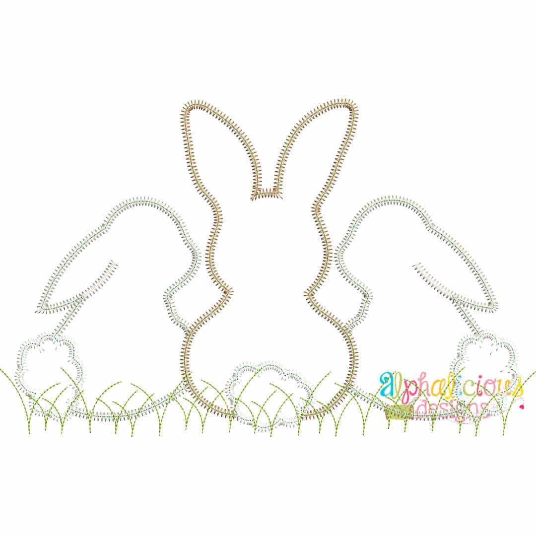 Sweet and Simple Bunny Trio- No Bow- ZigZag