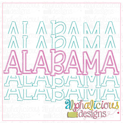 Alabama Stacked-Scribble