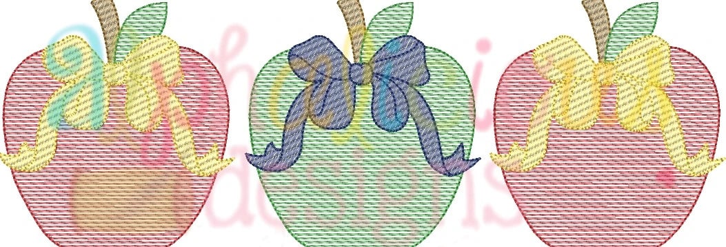 Copy of Apple With Bow Three In A Row-Sketch