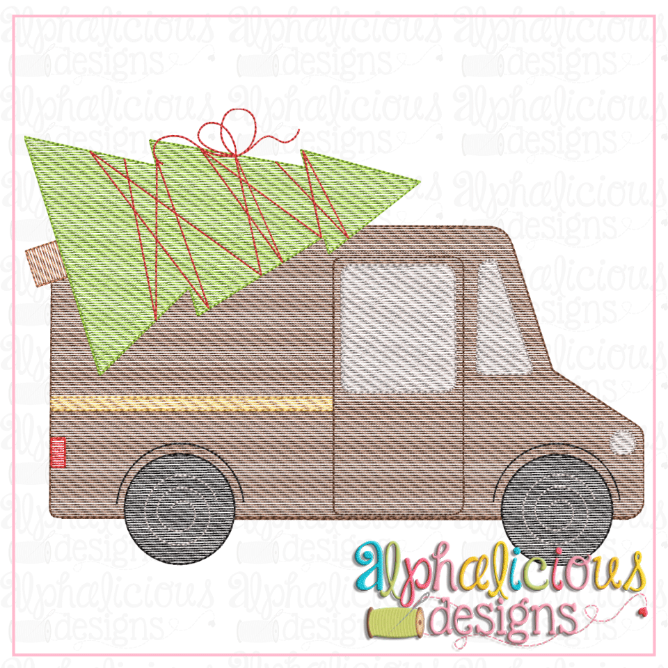 BROWN Truck with Tree- Sketch