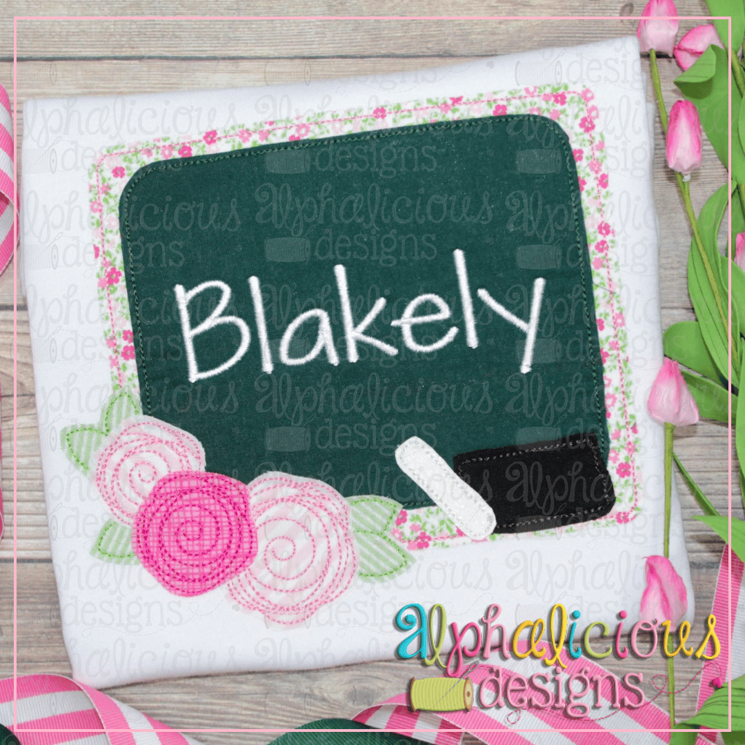 Back To School Floral Blackboard-Triple Bean
