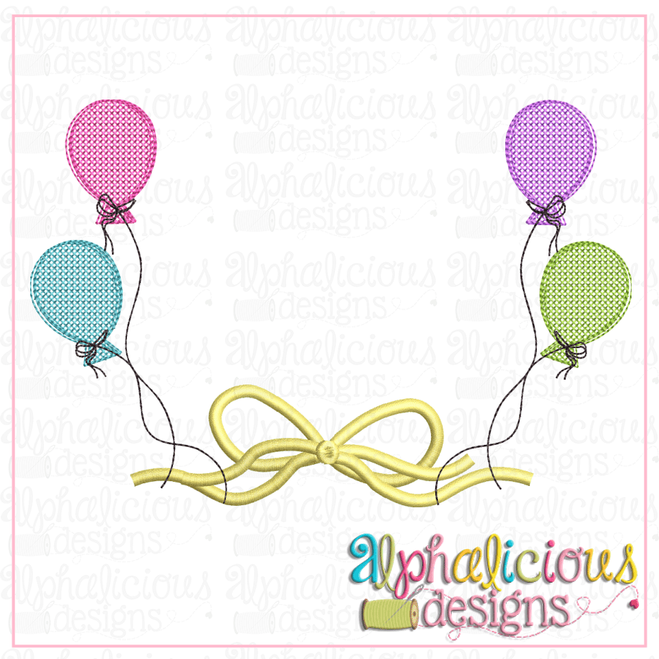 Balloon Frame with Bow – Alphalicious Designs