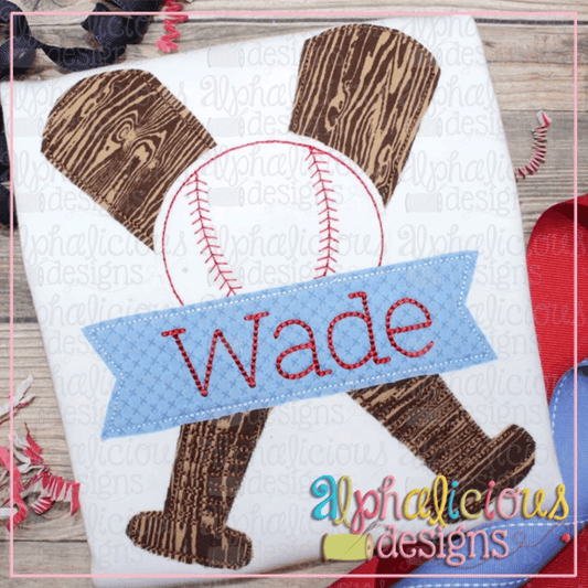 Baseball, Bat, and Banner-Triple Bean