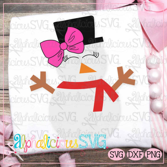 Snow Girl with Bow- SVG