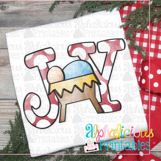 JOY Nativity with dots-Printable