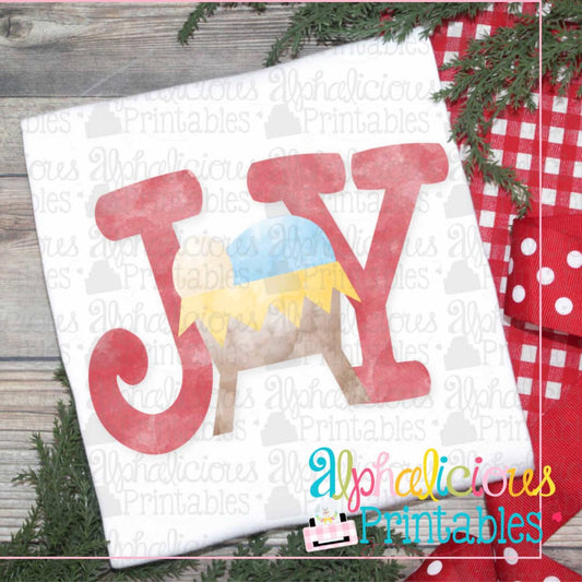JOY Nativity Watercolor-Printable