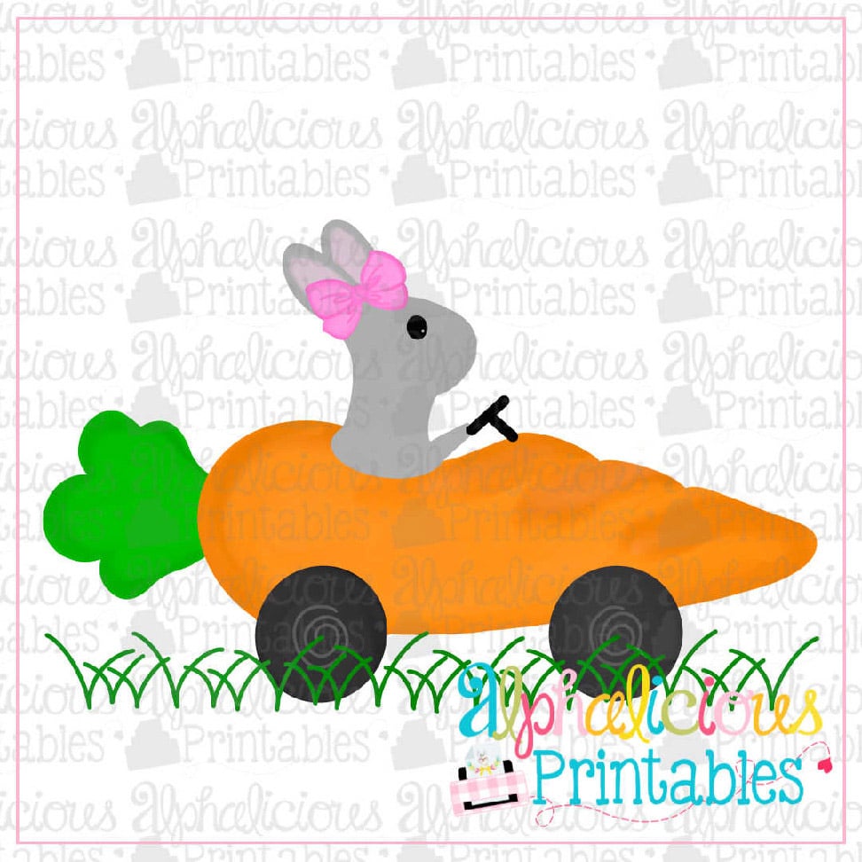 Bunny in Carrot Car-Bow-Printable