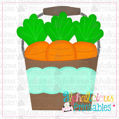 Carrots in Bucket-Green-Printable