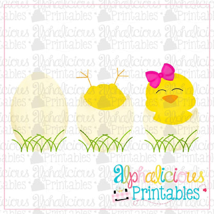 Chicks in Eggs-Bows-Printable