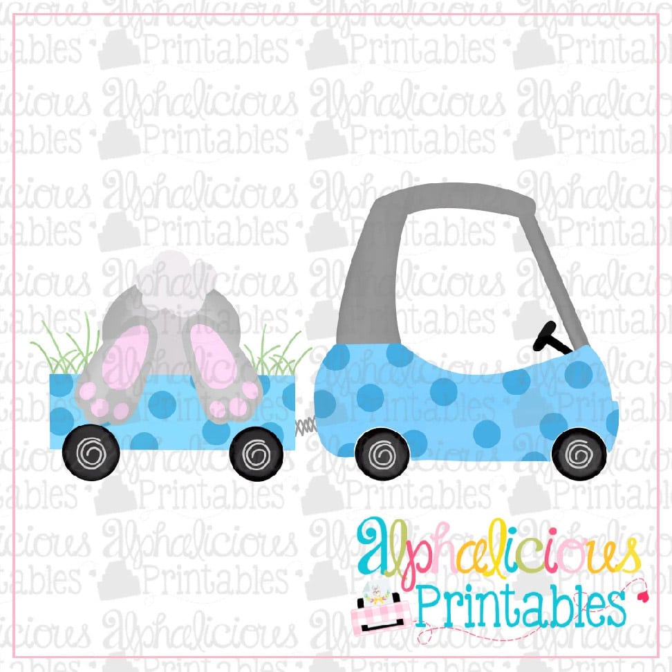 Coupe with Bunny Bum-Blue-Printable