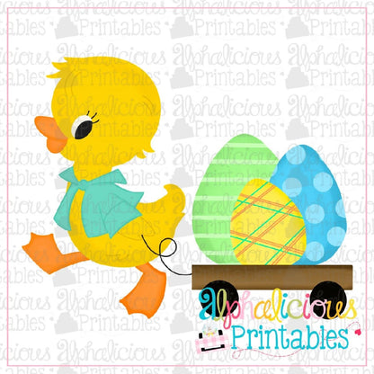 Duck with Cart-Eggs-Printable